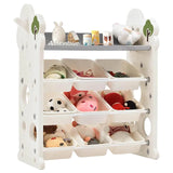 Little Angel Toys Organizer Cabinet With 9 Bins & Hook - White