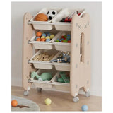 Little Angel Toys Organizer Cabinet With Bins & Wheels - Coffee