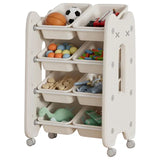 Little Angel Toys Organizer Cabinet With Bins & Wheels - White