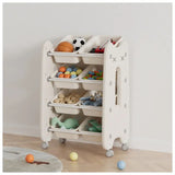 Little Angel Toys Organizer Cabinet With Bins & Wheels - White