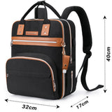 Little Story 2-In-1 Diaper Bag with Sanitizer Bottle Keychain & Stroller Hooks - Black