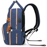 Little Story 2-In-1 Diaper Bag with Sanitizer Bottle Keychain & Stroller Hooks - Blue