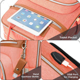 Little Story 2-In-1 Diaper Bag with Sanitizer Bottle Keychain & Stroller Hooks - Pink