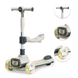 Little Story Kids Scooter With Ride On And Push Handle - Grey