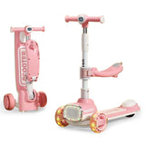 Little Story Kids Scooter With Ride On And Push Handle - Pink