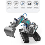 Little Story DIY Hydraulic Power Principle Based 3-In-1 Excavator/ Bulldozer/ Jcb Toy (130 Pcs) - Grey