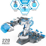 Little Story DIY Hydraulic Power Principle Based 3-In-1 Mechanical/Robotic Arm Toy (220 Pcs) - Grey