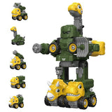 Little Story Kids Toy 5-in-1 Dinosaur Robot Transformation Vehicle - Green