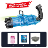 Little Story 8 Holes Bubble Machine Kids Gun - Shiny Blue