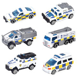 Little Story Alloy Sliding Police Toy Car (6Pcs) - White