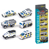 Little Story Alloy Sliding Police Toy Car (6Pcs) - White