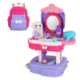 Little Story 2-In-1 Mode Pet House Toy Set School Bag (21 Pcs) - Purple