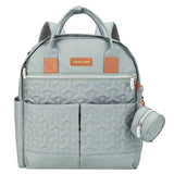 Little Story Quilted Diaper Backpack with Pacifier Bag And Stroller Hooks - Wedgewood Green