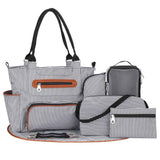 Little Story Diaper Bag Set Of 6 With Hooks - Black