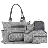 Little Story Diaper Bag Set Of 6 With Hooks - Melange Grey