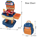 Little Story 2-In-1 Mode Fire Station With Fire Truck And Block Toy Set School Bag (223 Pcs) - Orange