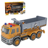 Little Story Simulation Inertial Engineering Dumping Truck Toy Vehicle With Light And Sound - Yellow
