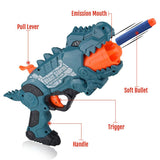 Little Story Kids Manual Dinosaur Bullet Gun With 20 Soft Bullets - Green