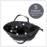 Little Story Georgia Diaper Bag with Changing Pad And Stroller Hooks - Black