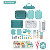 Little Story 3-In-1 Mode Supermarket Toy Set Satchel (35 Pcs) - Green