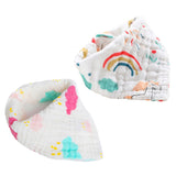 Little Story Unicorn Muslin Bandana Bibs - Set Of 2