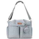 Little Story Quilted Diaper Bag with Pacifier Pouch - Blue