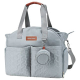 Little Story Quilted Diaper Bag with Pacifier Pouch - Blue