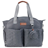 Little Story Quilted Diaper Bag with Pacifier Pouch - Dark Grey