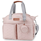 Little Story Quilted Diaper Bag with Pacifier Pouch - Pink