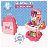 Little Story 2-In-1 Mode Chef Toy Set School Bag (34 Pcs) - Pink