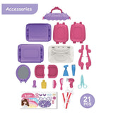 Little Story 3-In-1 Mode Beauty Parlour Toy Set Satchel (21Pcs) - Purple