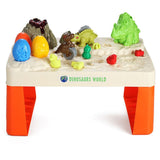 Little Story 2-In-1 Mode Dinosaur World Toy Set (17 Pcs) With Inbuilt Light & Sound Volcano & Dough- White