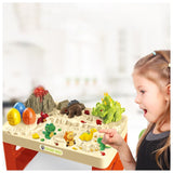 Little Story 2-In-1 Mode Dinosaur World Toy Set (17 Pcs) With Inbuilt Light & Sound Volcano & Dough- White