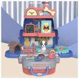 Little Story 3-In-1 Mode Pet House Toy Set School Bag (26 Pcs) - Blue