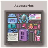 Little Story 3-In-1 Mode Beauty Parlour Toy Set (39 Pcs) With Doll - Purple