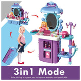 Little Story 3-In-1 Mode Beauty Parlour Toy Set (39 Pcs) With Doll - Purple