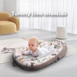 Little Story Jungle Soft Breathable Fiberfill Newborn Lounger Bed - Grey