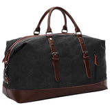 Little Story Weekender Leather Duffle Bag - Black