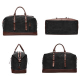 Little Story Weekender Leather Duffle Bag - Black