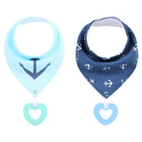 Little Story Bandana Drool Bibs Set Of 2 - Anchors
