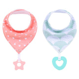 Little Story Bandana Drool Bibs Set Of 2 - Love