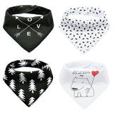 Little Story Bandana Drool Bibs Set Of 4 - Love