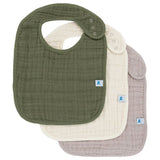 Little Unicorn 3 Pack Cotton Muslin Classic Bib Set - Fern 2 Set