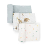 Little Unicorn 3-Pack Cotton Muslin Swaddle Set - Party Animals