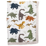 Little Unicorn Cotton Muslin Baby Blanket - Dino Friends