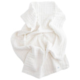 Little Unicorn Cotton Muslin Baby Blanket - White