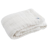 Little Unicorn Cotton Muslin Baby Blanket - White