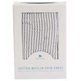 Little Unicorn Cotton Muslin Crib Sheet - Grey Stripe