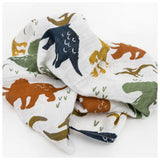 Little Unicorn Cotton Muslin Squares 4 Pack - Dino Friends Set