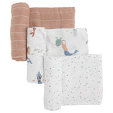 Little Unicorn 3-Pack Cotton Muslin Swaddle Set - Mermaids Set